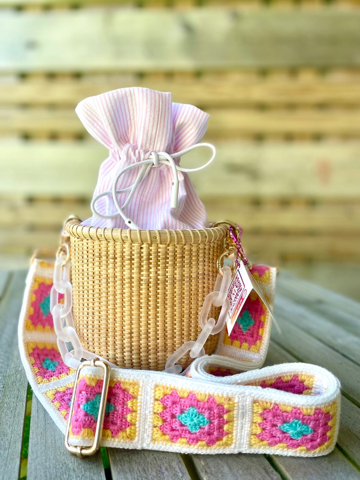 The Circolo M: Seersucker Pink – handwoven by The Manca Studio